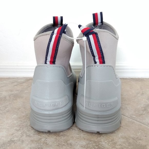 Tommy Hilfiger Women's Size 8M Gray‎ Logo Snow Rain Rubber Ankle Boots NEW READ - Picture 5 of 12